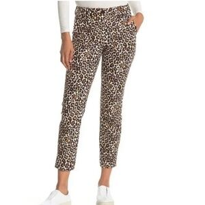 J. Crew Animal Print Cropped Pants - Brown and Black